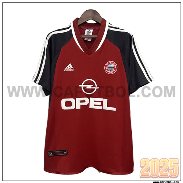 Primera Camiseta de Bayern Munich Retro Rojo/Negro 2001/2002
