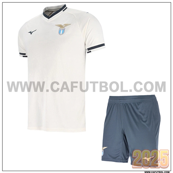 Segunda Camiseta Futbol SS Lazio + Pantalones Blanco 2025 2026