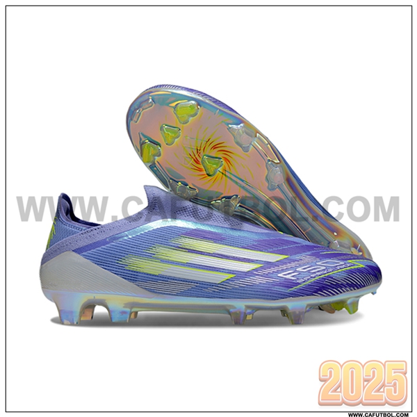 Adidas Botas De Fútbol F50 Elite Laceless FG Violeta/Verde -03