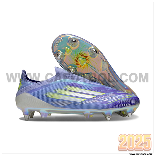 Adidas Botas De Fútbol F50 Elite Laceless SG Violeta/Verde -03