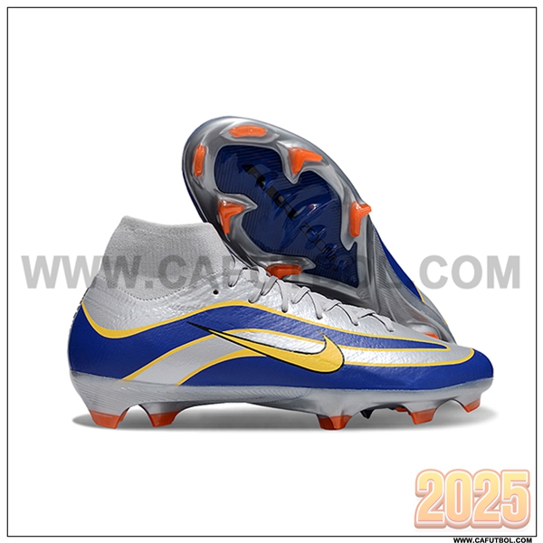 Nike Botas De Fútbol Air Zoom Mercurial Superfly IIX Elite FG Gris/Azul/Amarillo
