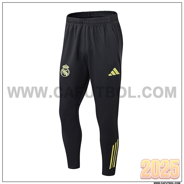 Pantalones Entrenamiento Real Madrid Gris/Amarillo 2025 2026