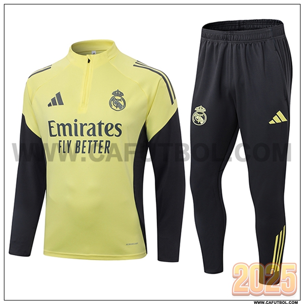 Chandal de Futbol Real Madrid Amarillo/Negro 2025 2026