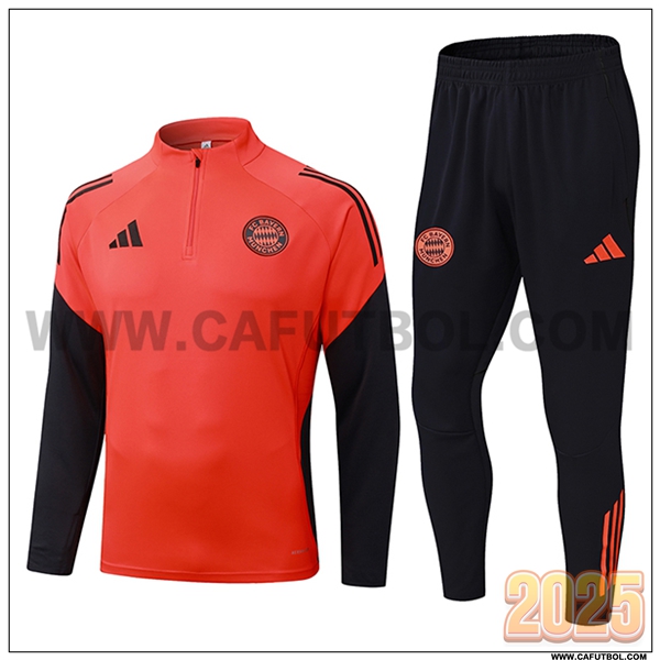 Chandal de Futbol Bayern Munich Naranja/Negro 2025 2026