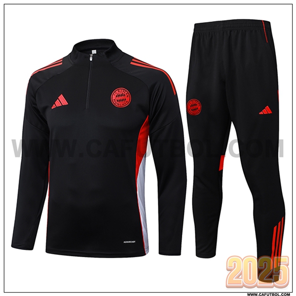 Chandal de Futbol Bayern Munich Negro/Rojo/Blanco 2025 2026