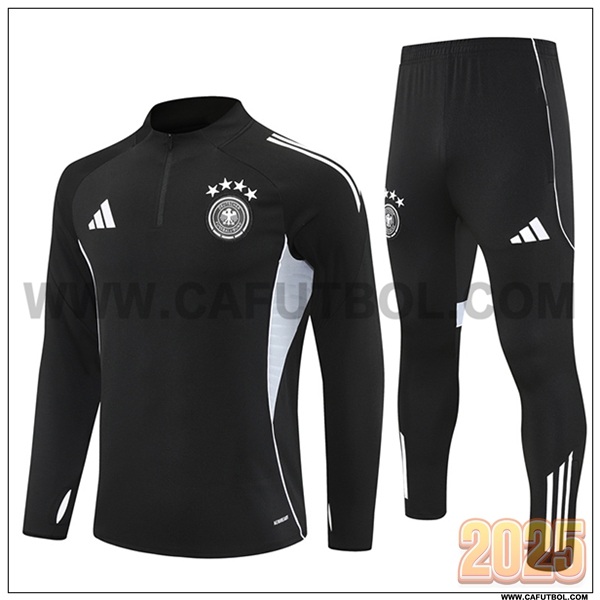 Chandal de Futbol Alemania Negro/Gris 2025 2026