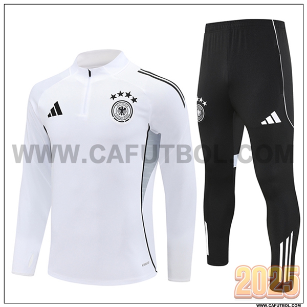 Chandal de Futbol Alemania Blanco/Gris 2025 2026