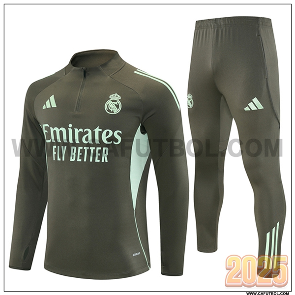 Chandal de Futbol Real Madrid Marrón/Verde 2025 2026
