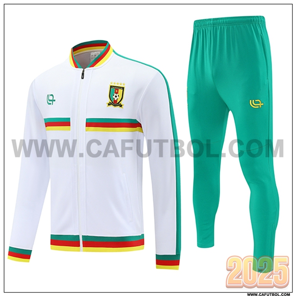 Chandal Chaquetas Futbol Camerún Blanco/Verde 2025 2026