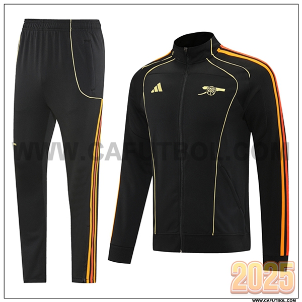Chandal Chaquetas Futbol Arsenal Negro/Naranja/Rojo 2025 2026