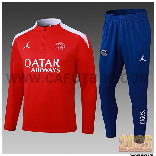 Chandal de Futbol PSG Ninos Rojo/Blanco 2025 2026