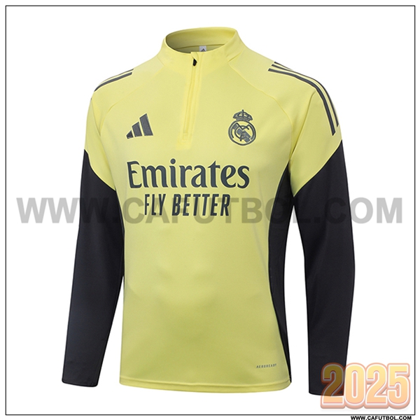 Sudadera Entrenamiento Real Madrid Amarillo/Negro 2025 2026