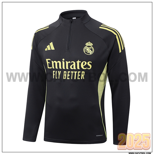 Sudadera Entrenamiento Real Madrid Gris/Amarillo 2025 2026