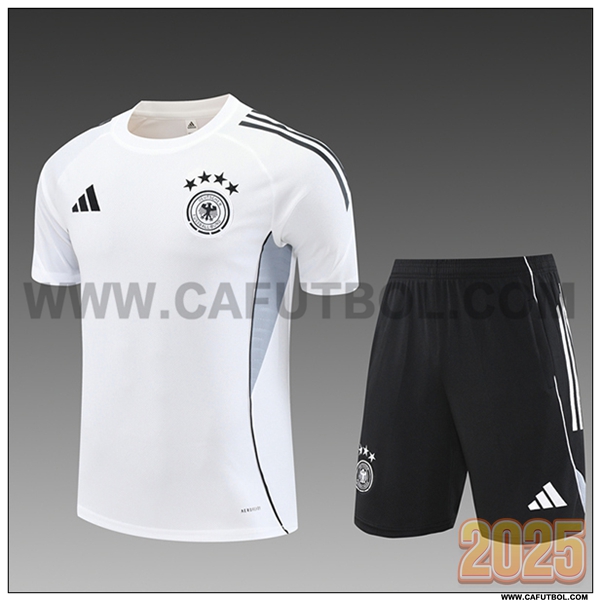 Camiseta Entrenamiento Alemania Ninos Blanco/Negro/Gris 2025 2026