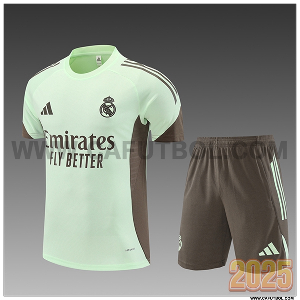 Camiseta Entrenamiento Real Madrid Ninos Verde/Marrón 2025 2026