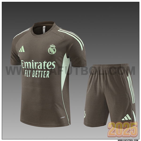 Camiseta Entrenamiento Real Madrid Ninos Marrón/Verde 2025 2026