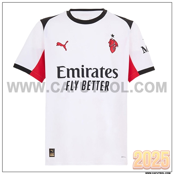 Nuevo Camiseta de AC Milan Segunda Blanco/Rojo 2025 2026