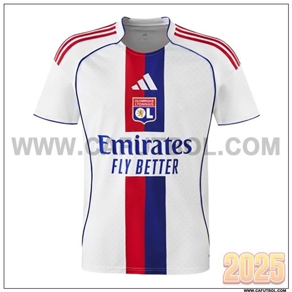 Nuevo Camiseta de Lyon OL Primera Blanco/Rojo/Azul 2025 2026