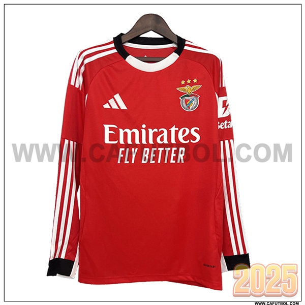Nuevo Camiseta de Benfica Primera Mangas largas Rojo 2025 2026