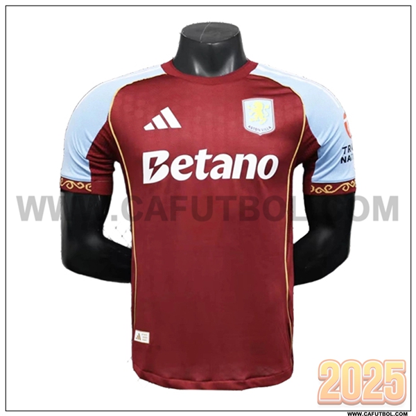 Primera Camiseta Futbol Aston Villa Rojo 2025 2026