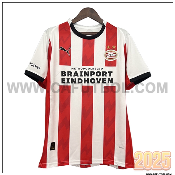 Primera Camiseta Futbol PSV Rojo/Blanco 2025 2026