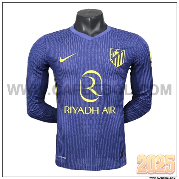 Nuevo Camiseta de Atletico Madrid Segunda Mangas largas Purpura 2025 2026