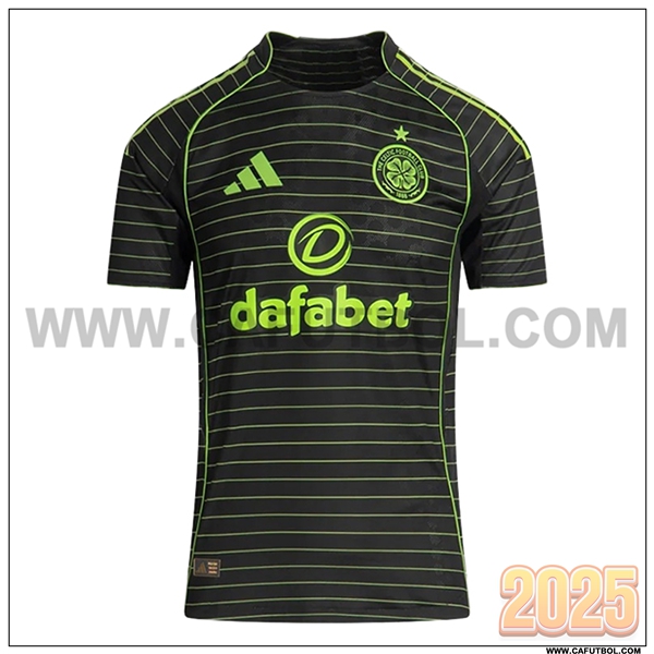 Nuevo Camiseta de Celtic FC Segunda Negro/Verde 2025 2026