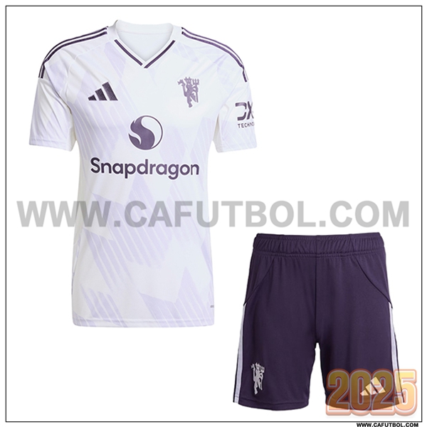 Nuevo Camiseta de Manchester United Segunda Mujer Blanco/Rojo/Azul 2025 2026