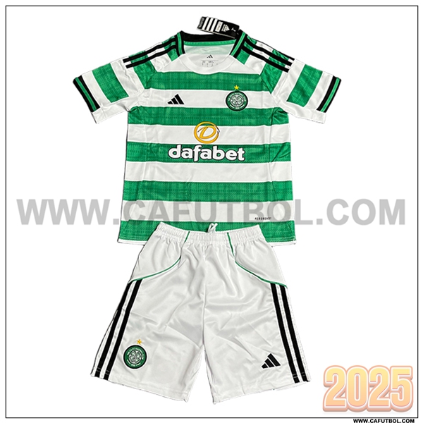 Nuevo Camiseta de Celtic FC Primera Mujer Verde/Blanco 2025 2026