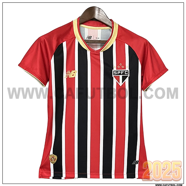 Nuevo Camiseta de Sao Paulo FC Segunda Ninos Rojo/Negro 2025 2026