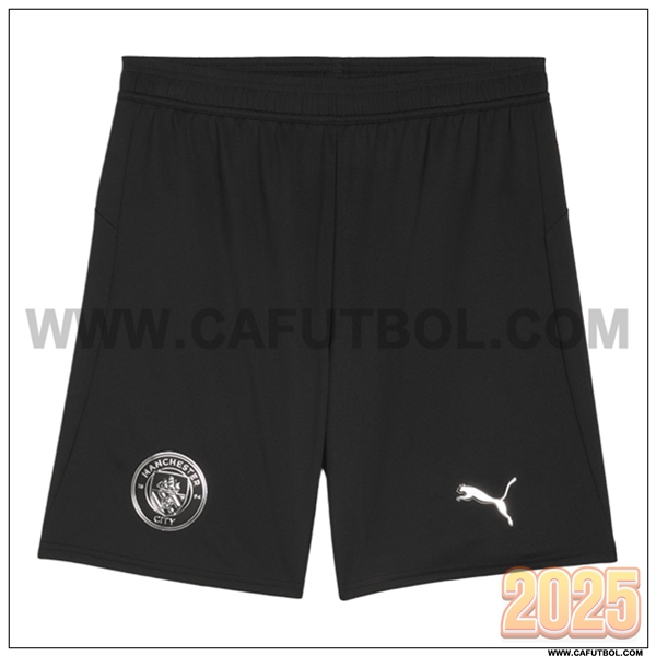 Segunda Pantalones Cortos Manchester City Negro 2025 2026