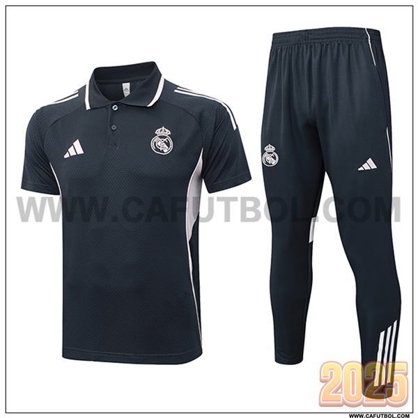 Camiseta Polo Real Madrid Gris/Rosa 2025 2026