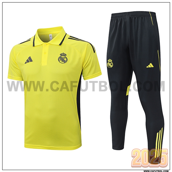 Camiseta Polo Real Madrid Amarillo/Negro 2025 2026