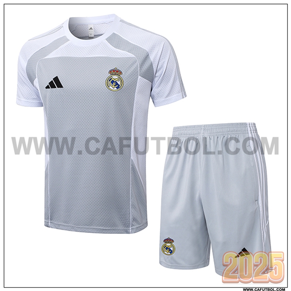 Camiseta Entrenamiento Real Madrid Gris/Blanco 2025 2026 -03