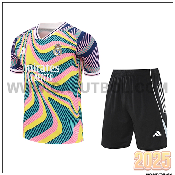 Camiseta Entrenamiento Real Madrid Verde/Rosa/Amarillo 2025 2026