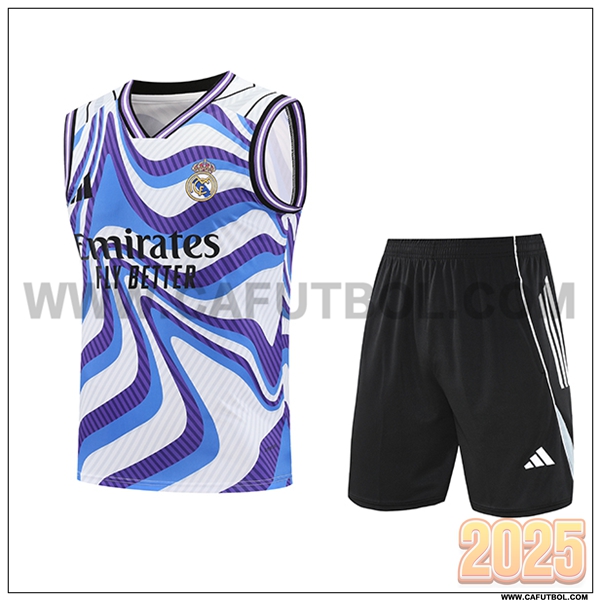 Camiseta Entrenamiento sin mangas Real Madrid Blanco/Azul/Violeta 2025 2026