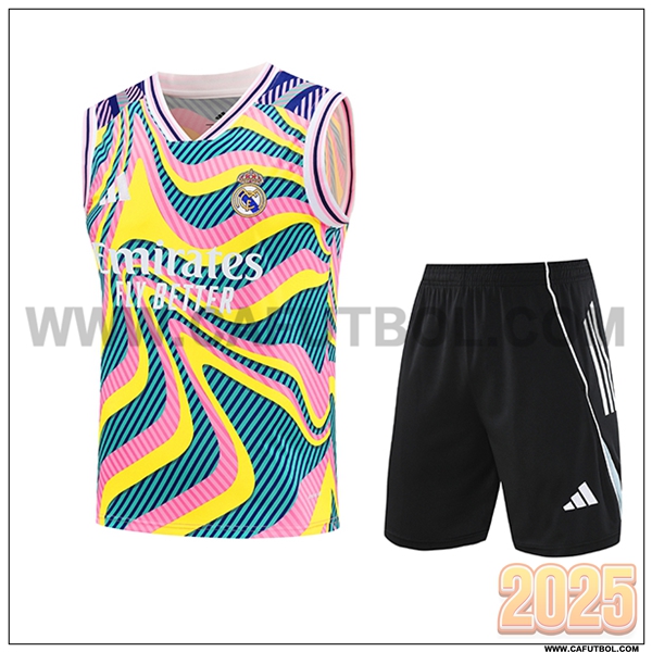 Camiseta Entrenamiento sin mangas Real Madrid Verde/Rosa/Amarillo 2025 2026
