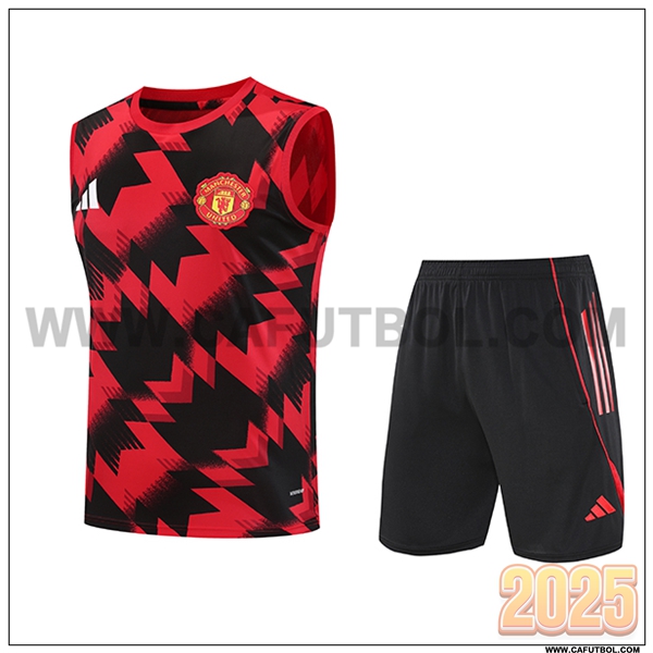 Camiseta Entrenamiento sin mangas Manchester United Rojo/Negro 2025 2026