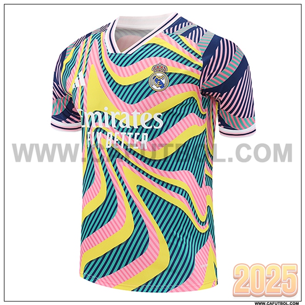 Camiseta Entrenamiento Real Madrid Verde/Rosa/Amarillo 2025 2026