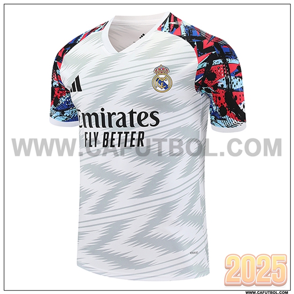 Camiseta Entrenamiento Real Madrid Blanco/Gris 2025 2026