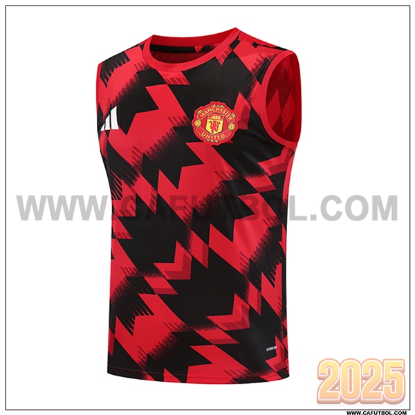 Chalecos De Futbol Manchester United Rojo/Negro 2025 2026