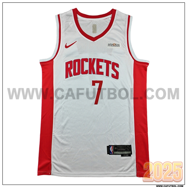 Camisetas NBA Houston Rockets (DURANT #7) 2025/26 Blanco/Rojo