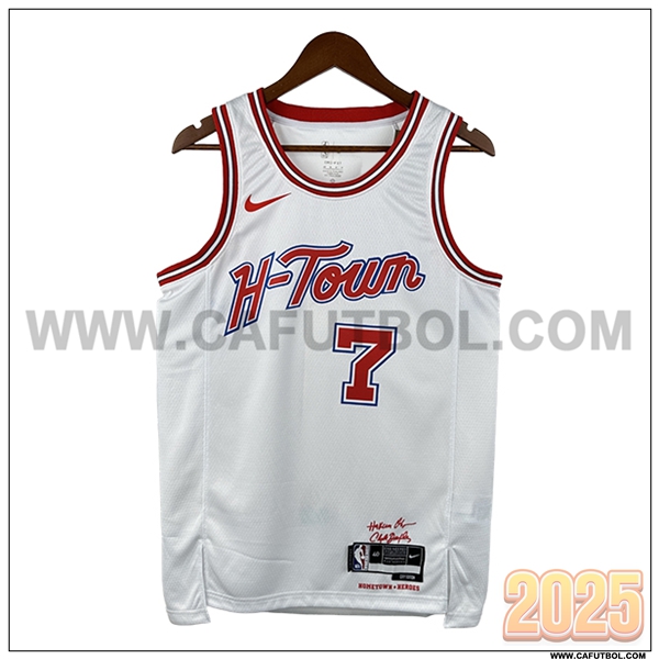 Camisetas NBA Houston Rockets (DURANT #7) 2025/26 Blanco/Rojo -02