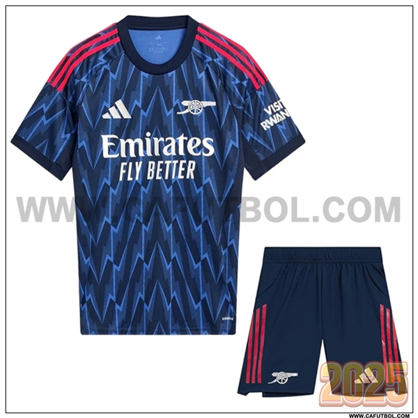 Segunda Camiseta Futbol Arsenal + Pantalones Azul/Negro 2025 2026