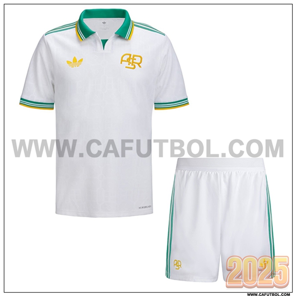 Segunda Camiseta Futbol AS Roma + Pantalones Blanco 2025 2026