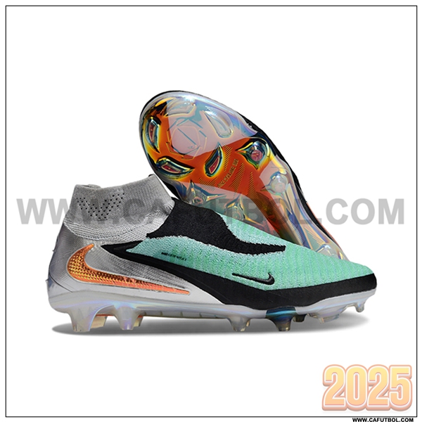 Nike Botas De Fútbol Phantom GX III Elite FG Gris/Negro/Verde/Naranja