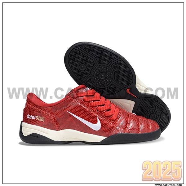 Nike Botas De Fútbol T90 IC Rojo/Blanco -02