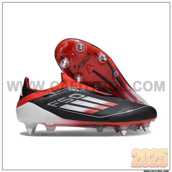 Adidas Botas De Fútbol F50 Elite Laceless SG Negro/Naranja/Blanco