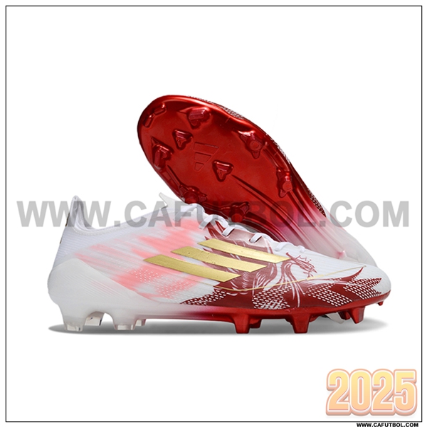 Adidas Botas De Fútbol F50 ELITE FG Blanco/Rojo/Rosa/Amarillo
