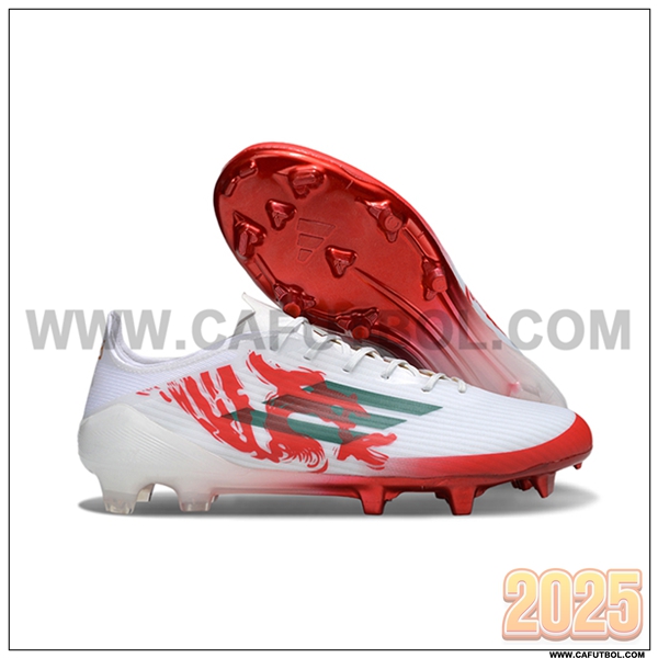 Adidas Botas De Fútbol F50 ELITE FG Blanco/Rojo/Verde
